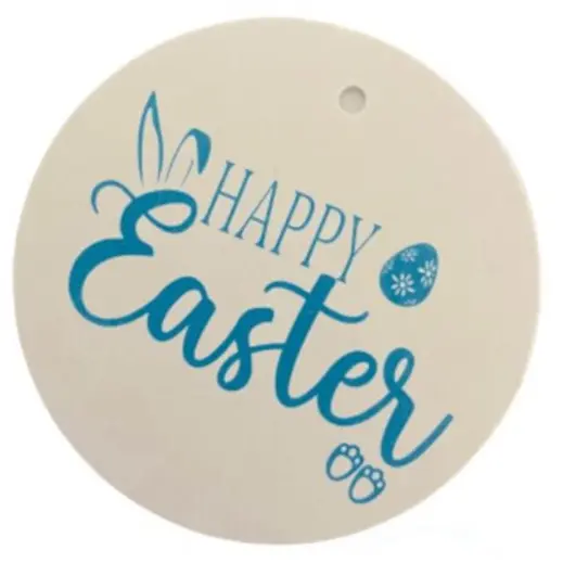 Easter Gift Tag - Pack Of 10 Happy Easter Ears Blue